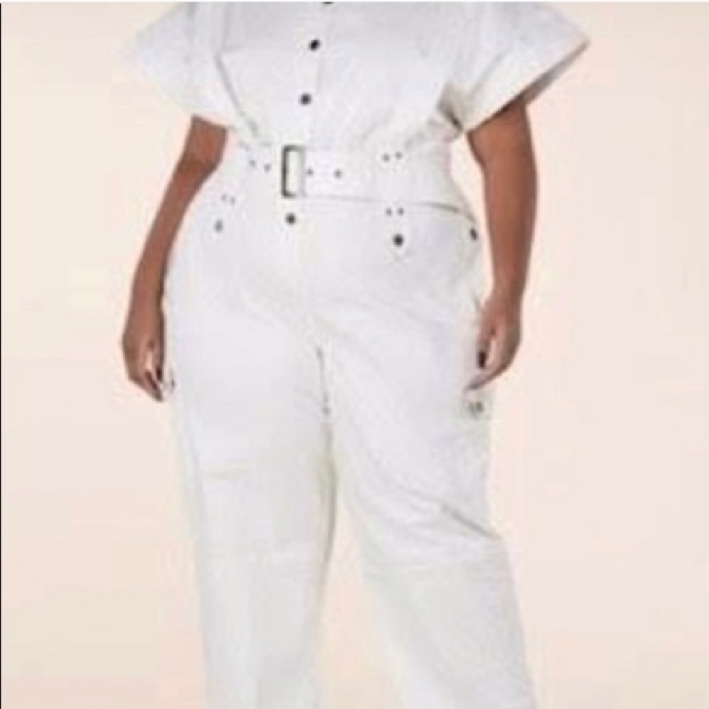 Plus Size Aviator Denim Jumpsuit